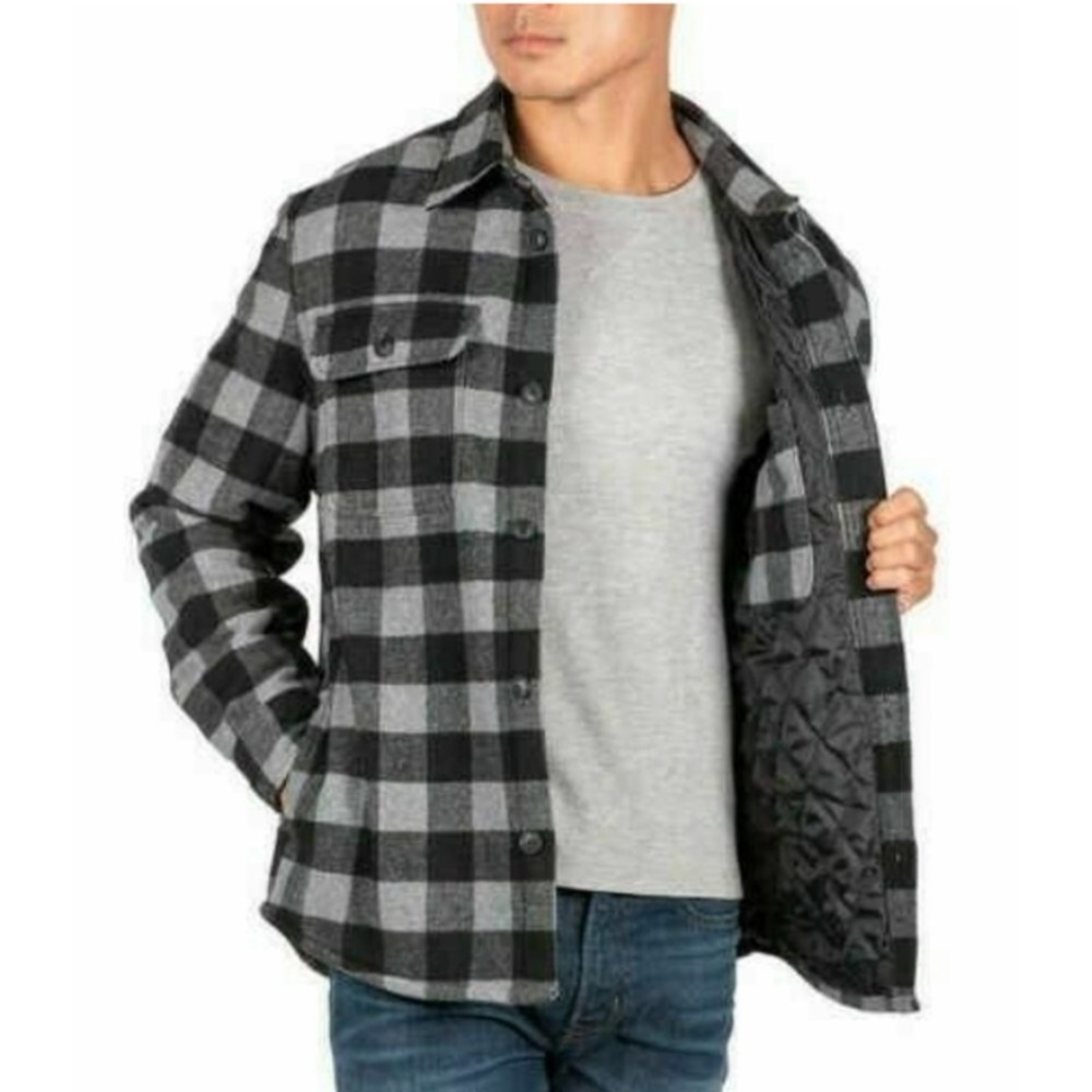 New Jachs NY plaid wool blend shirt jacket
